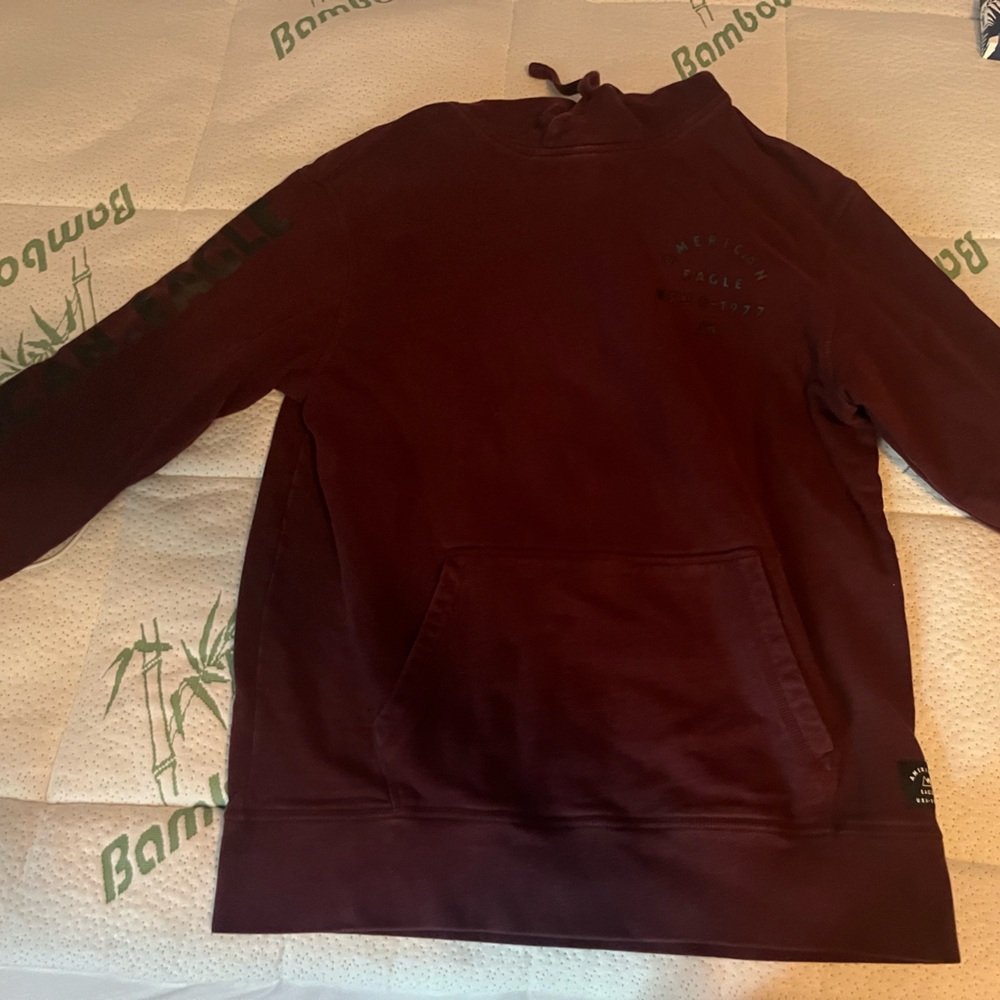 American Eagle Outfitters Burgundy Hoodie Men's Medium